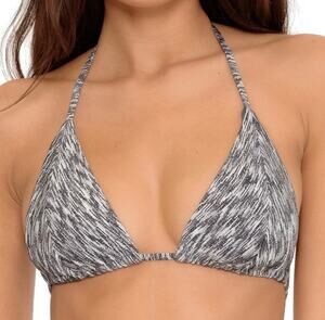 Becca Gray Shimmer Triangle Bikini Swim Top S NWT